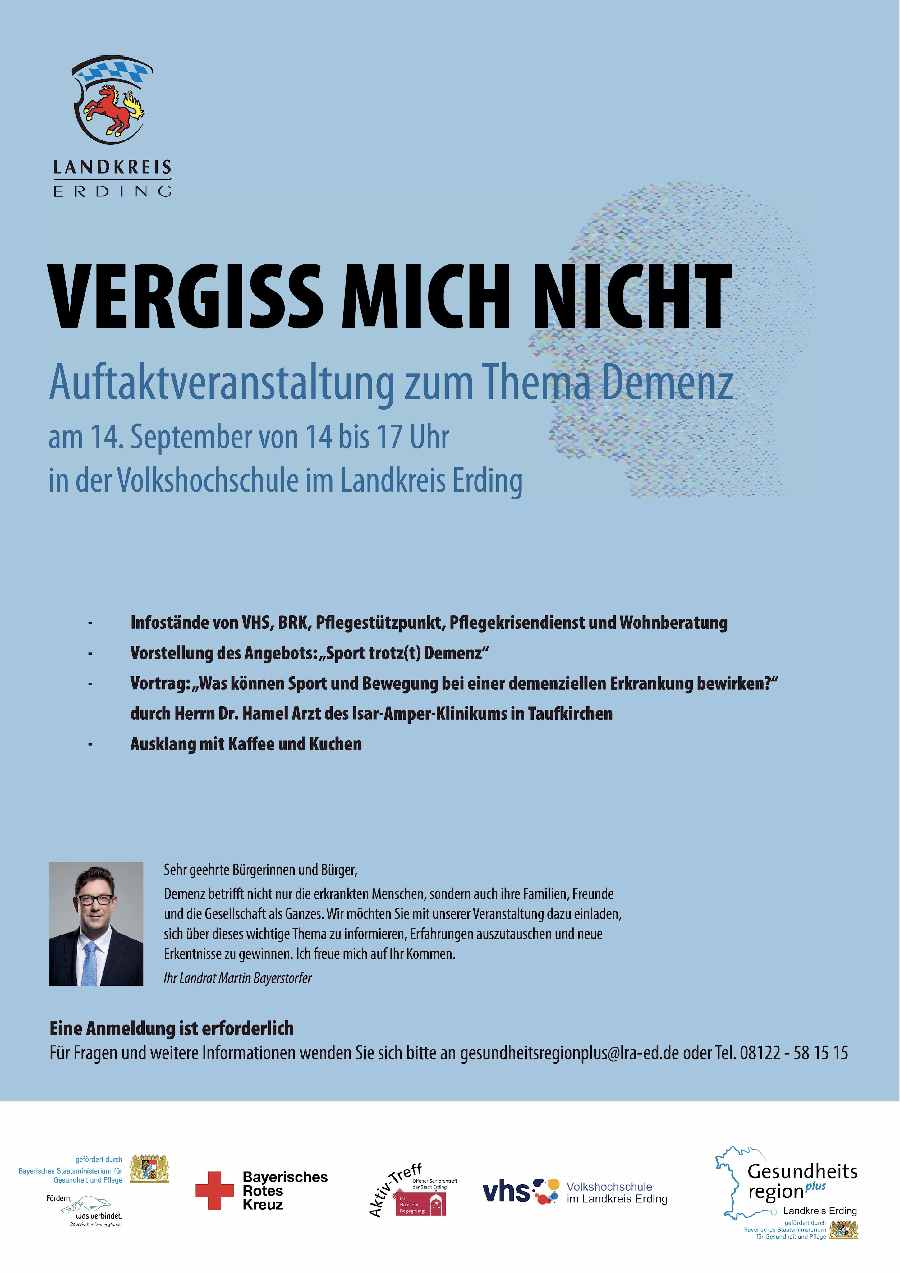 Plakat zur Veranstaltung - Vergiss mich nicht